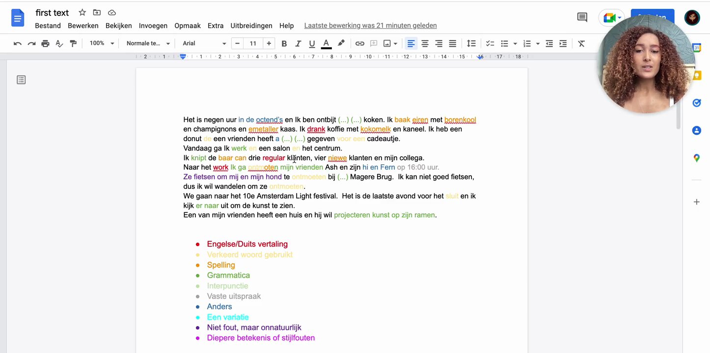 Video tutorial: Writing homework texts in Google Docs
